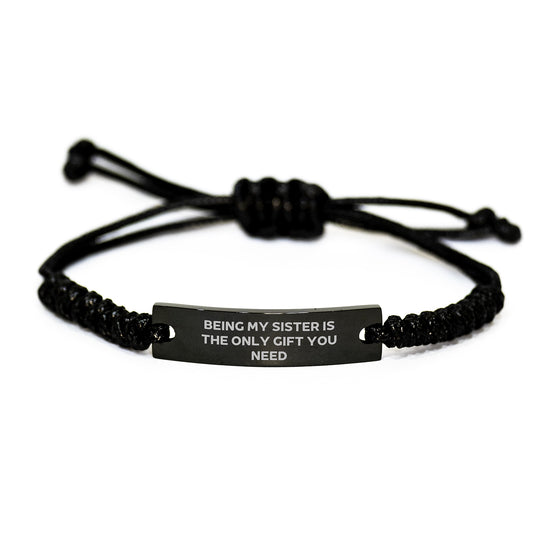 Funny Sister Rope Bracelet Gifts from Family for Christmas Unique Presents for Sisters - Image 1