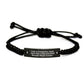 Carpenter Gifts Unique Rope Bracelet Funny Quote Dad - Adjustable Black Stainless Steel Engraved Rope - Image 1