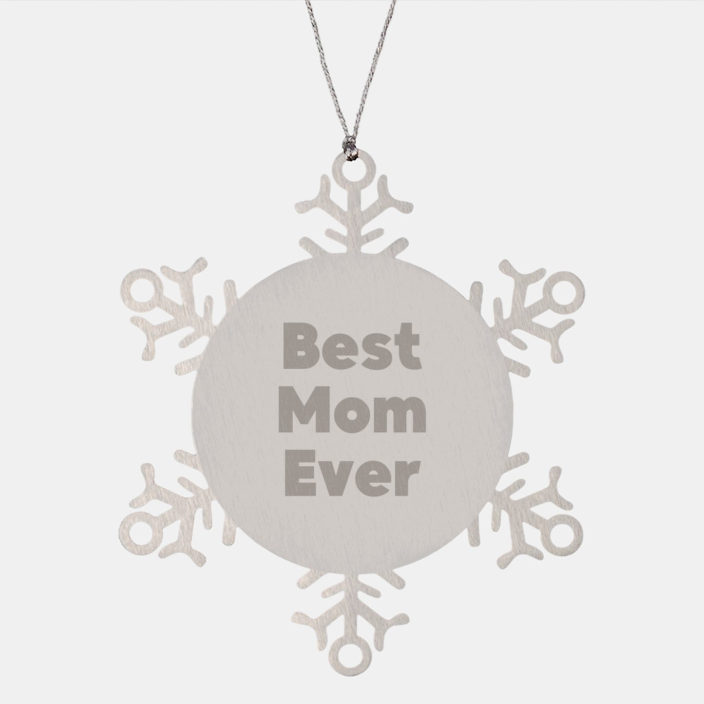 Funny Mom Gifts from Family, Best Mom Ever Snowflake Ornament, Christmas Unique Gifts for Mom - Image 1