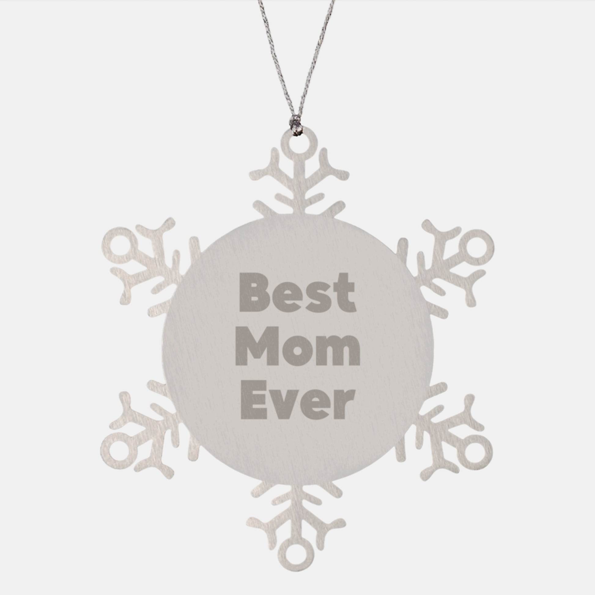 Funny Mom Gifts from Family, Best Mom Ever Snowflake Ornament, Christmas Unique Gifts for Mom - Image 1