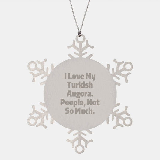 Turkish Angora Cat Lovers Funny Snowflake Ornaments Gifts from Friends for Christmas - Image 1