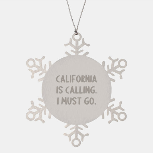 California Snowflake Ornaments Funny Gift for Men Women Friends Family from California - Image 1