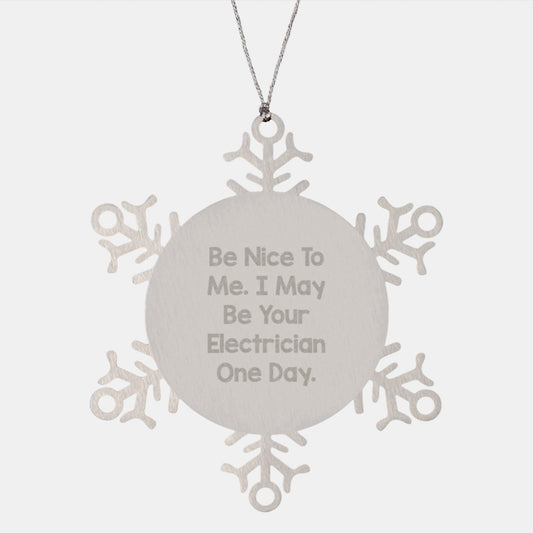 Funny Electrician Gifts from Friends - Snowflake Ornament for Electrician, Men, Christmas Unique Gifts - Image 1