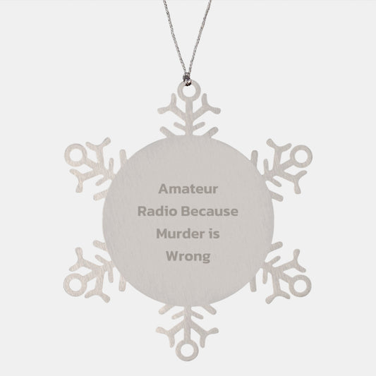Funny Amateur Radio Snowflake Ornament Gifts from Family to Friends this Christmas - Image 1