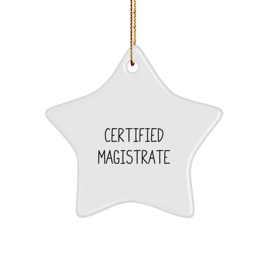Magistrate Certified Star Ornament Gift for Men, Funny Quote 'Magistrates are the real MVPs', Christmas Unique Gifts from Friends to Family - Image 1
