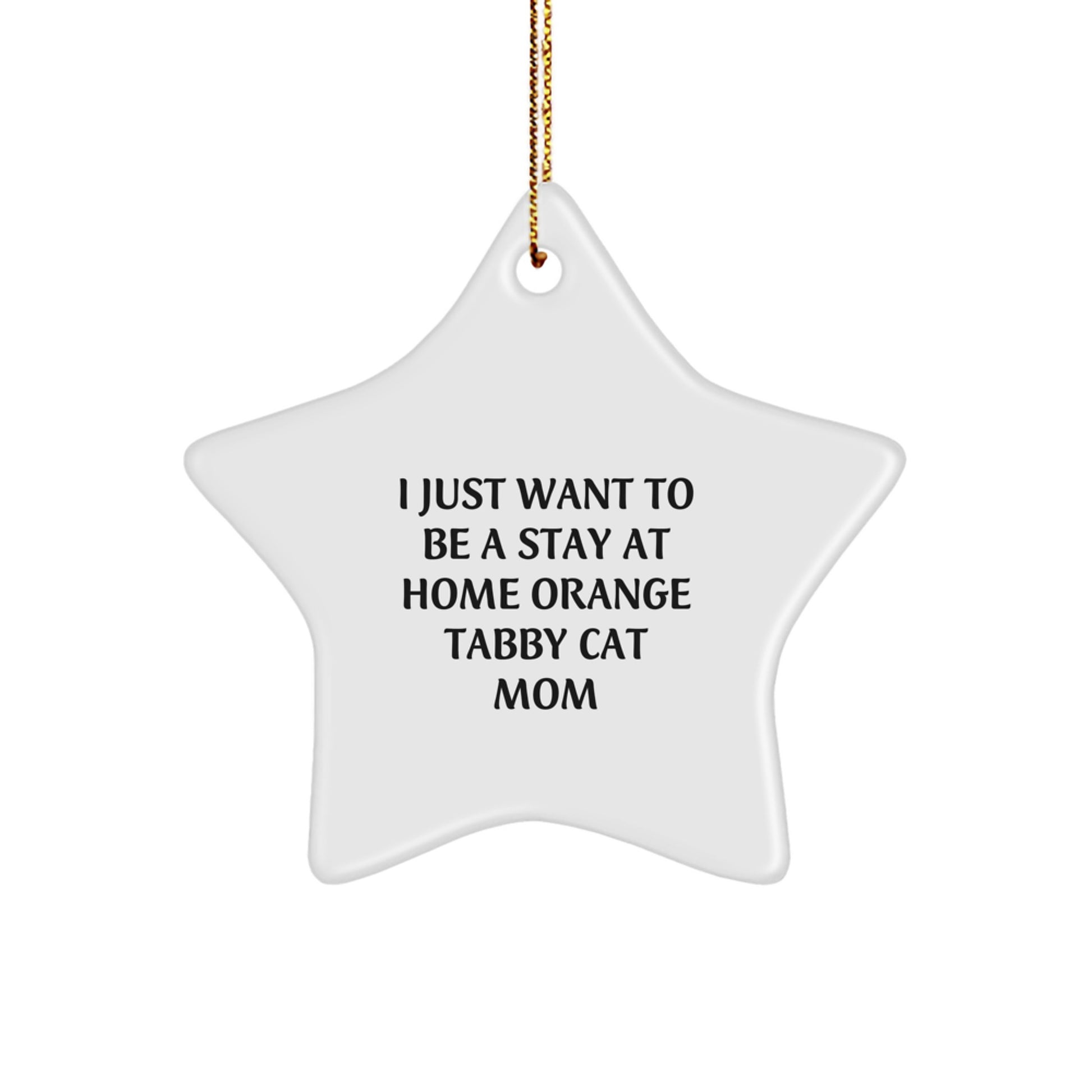 Funny Orange Tabby Cat Gifts for Orange Tabby Cat Lover, Star Ornament for Mom, Christmas Unique Gifts from Friends and Family - Image 1