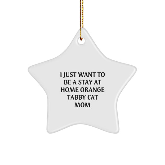 Funny Orange Tabby Cat Gifts for Orange Tabby Cat Lover, Star Ornament for Mom, Christmas Unique Gifts from Friends and Family - Image 1