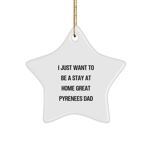 Funny Great Pyrenees Dog Christmas Unique Gifts for Dad, Great Pyrenees Star Ornament from Men, Great Pyrenees Dog Lover Gifts - Image 1