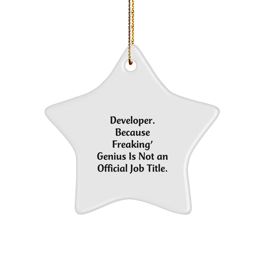 Funny Developer Star Ornament Gifts from Friends, Perfect for Christmas Unique Gifts for Developer, Developer Star Ornament - Image 1