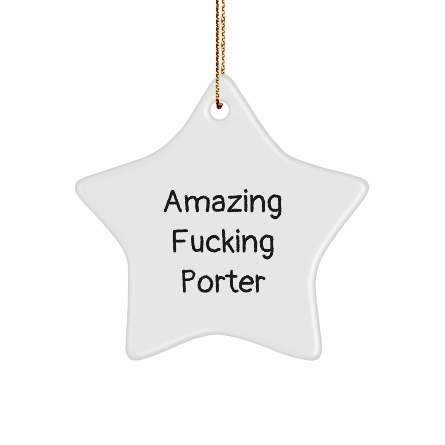 Funny Porter Star Ornament Gifts from Friends for Men Christmas Unique Decorations - Image 1