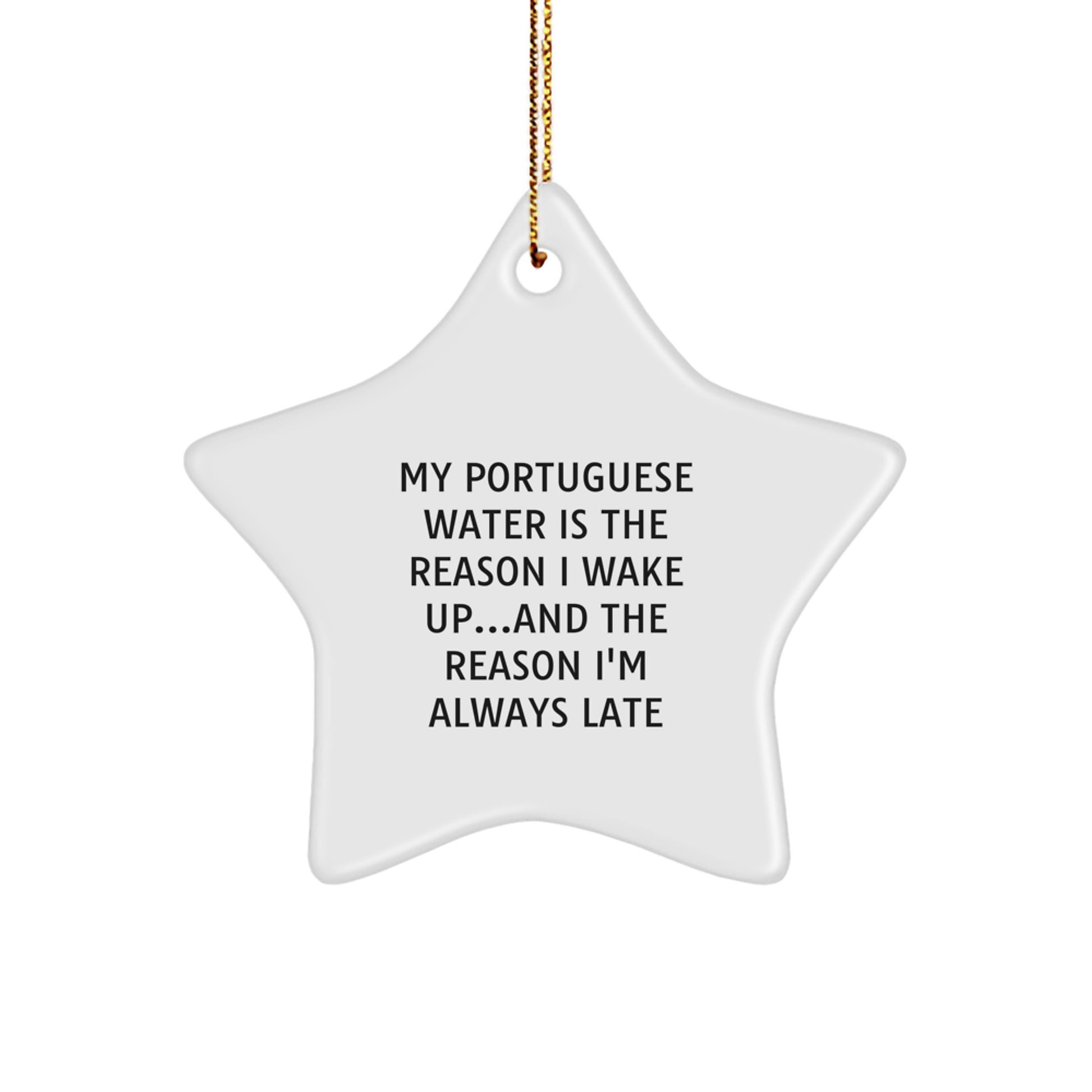 Portuguese Water Dog Lovers' Christmas Unique Gift, Star Ornament from Friends for Holiday Cheer, Funny Quote - Image 1