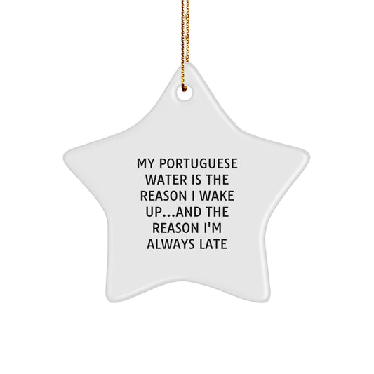 Portuguese Water Dog Lovers' Christmas Unique Gift, Star Ornament from Friends for Holiday Cheer, Funny Quote - Image 1