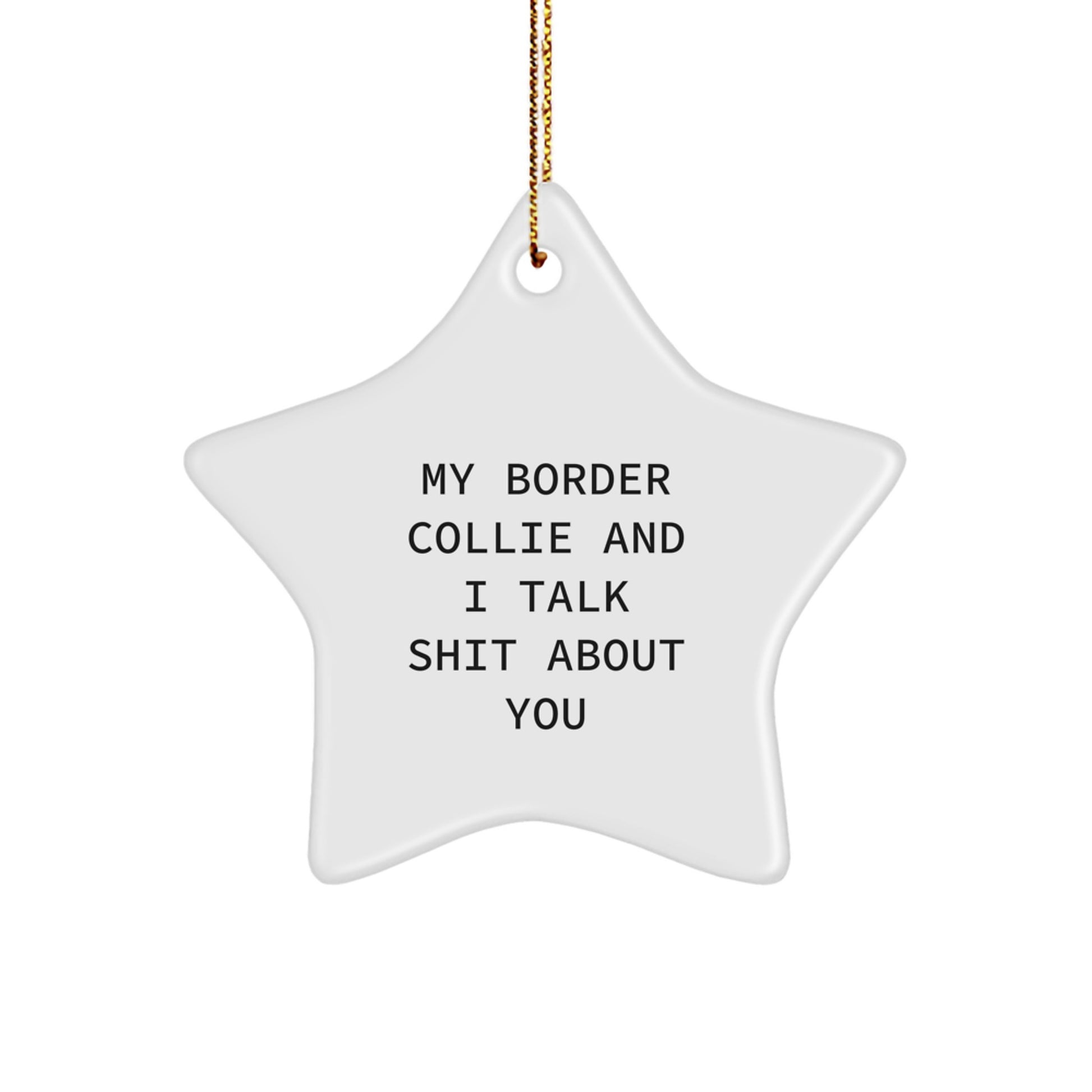 Funny Border Collie Dog Gifts, My Border Collie And I Talk Shit About You Star Ornament for Christmas Unique Gifts from Best Friends - Image 1