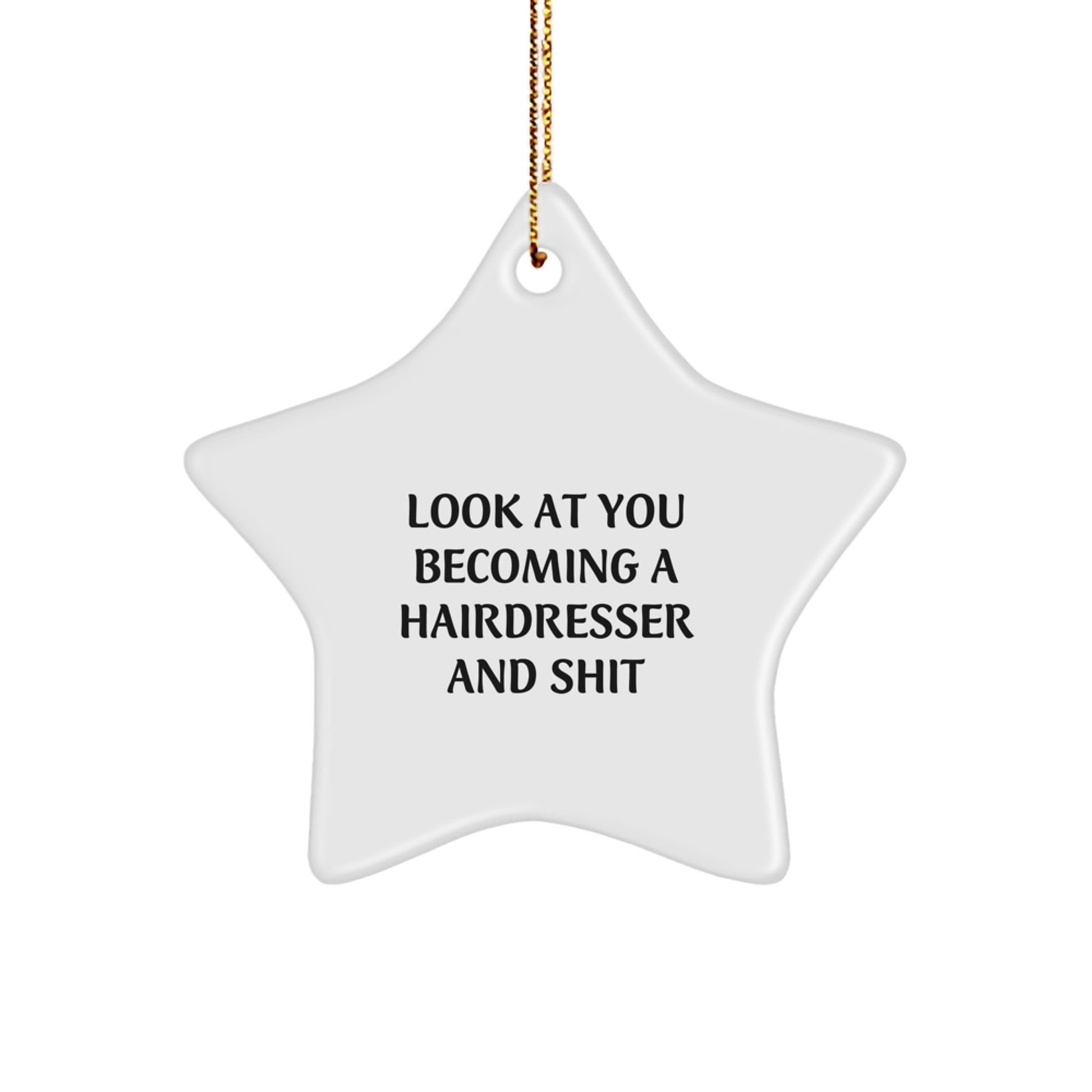 Funny Hairdresser Gifts for Hairdresser, Christmas Unique Star Ornaments, Inspirational Star Ornament for Hairdresser - Image 1