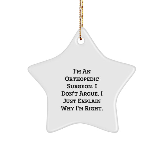 Funny Orthopedic Surgeon Gifts, Christmas Unique Star Ornaments for Men, Women, Friends, Coworkers, Family, Gifts from Orthopedic Surgeons, Gifts for Orthopedic Surgeons - Image 1
