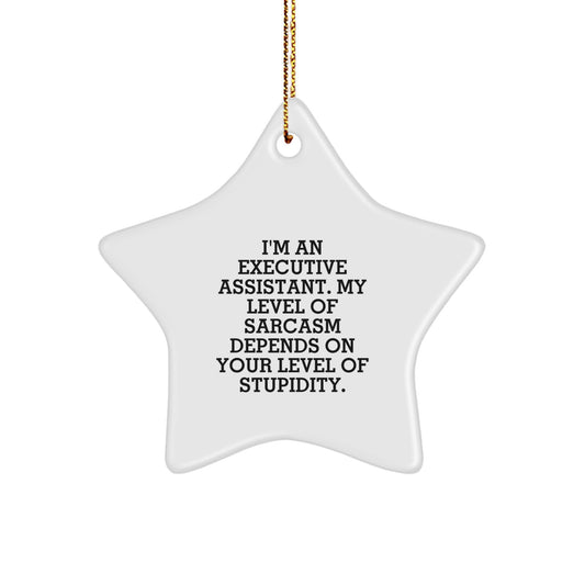 Funny Executive Assistant Gifts for Coworkers, Christmas Unique Star Ornament Gifts from Friends, Office Humor Executive Assistant Star Decoration - Image 1