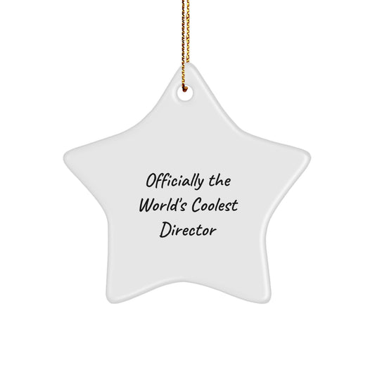 Officially The World's Coolest Director, Star Ornament Gifts from Family, for Director, Christmas Unique Gifts - Image 1