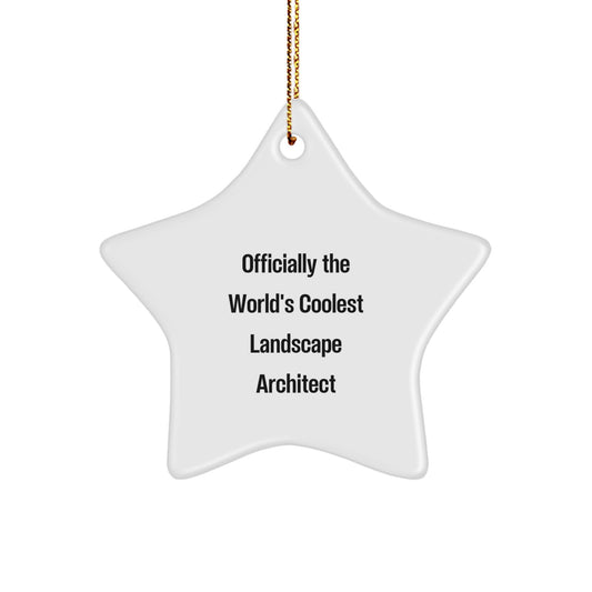 Funny Gift for Landscape Architect Star Ornament - 'Officially The World's Coolest Landscape Architect' Unique Christmas Decorations for Friends Coworkers from Gifts to Landscape Architect - Image 1