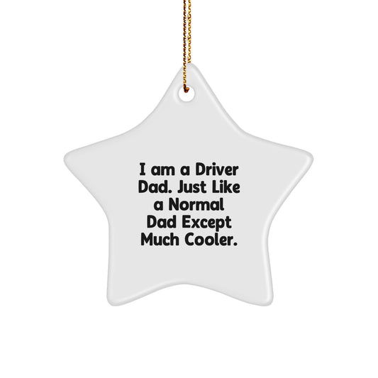 Driver Dad Star Ornament Gifts for Him Funny Driver Christmas Decorations - Image 1