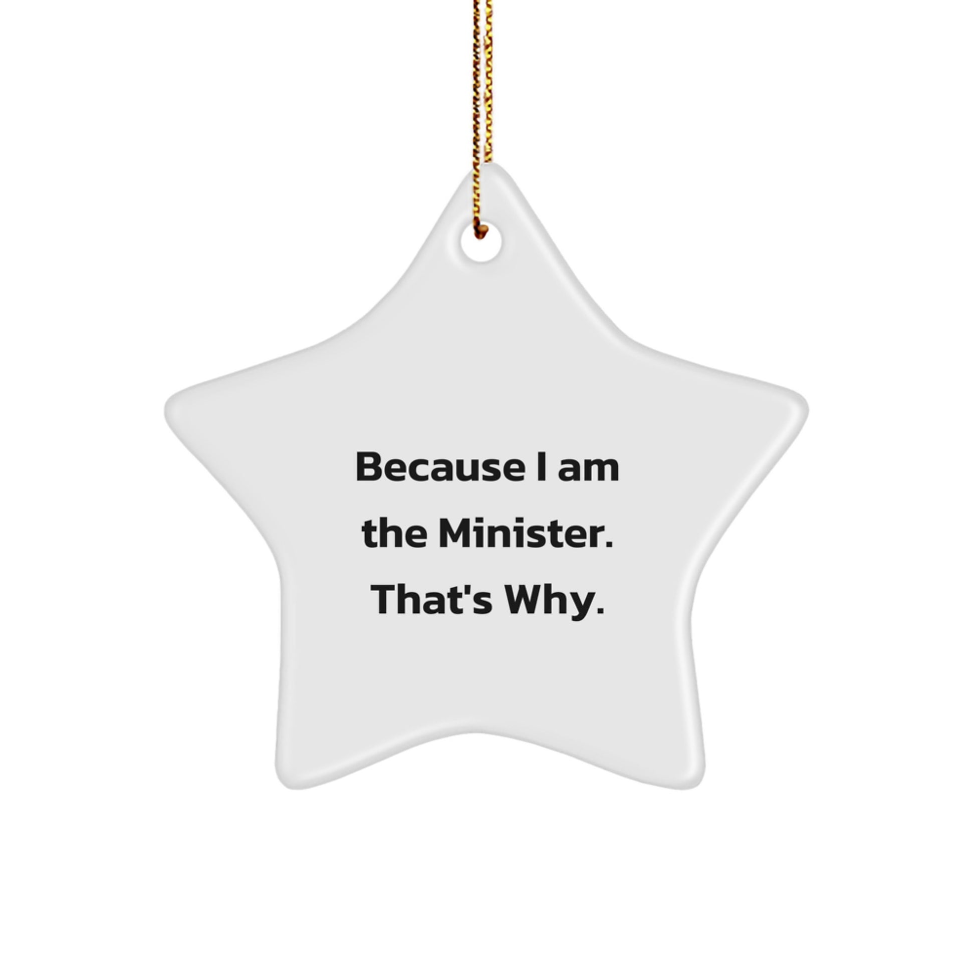 Funny Minister Star Ornament Gifts from Men to Ministers, Unique Christmas Unique Gifts, Star Shaped Decorations for Ministers Offices - Image 1
