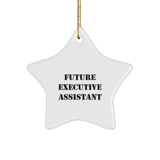 Funny Future Executive Assistant Christmas Unique Gifts from Men or Women - Star Ornament for Coworkers or Family - Image 1