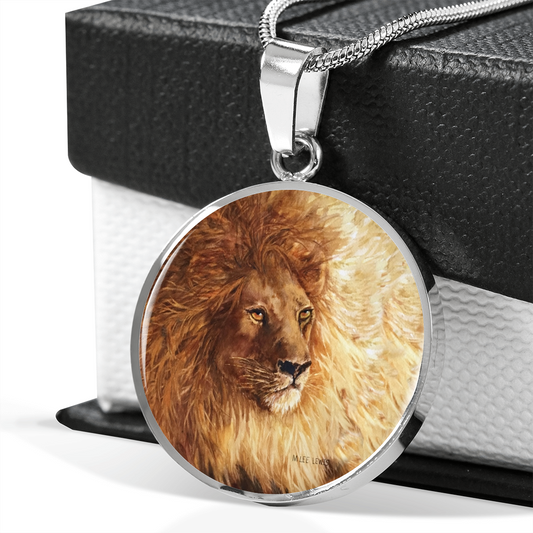 Lion Necklace, Lion Gift, Original Lion Art, Charm, Jewelry, Pendant, Gift for Animal Lover,