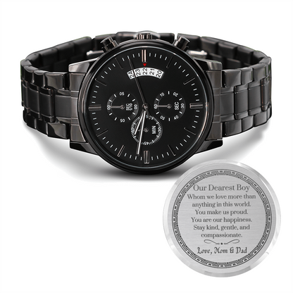 Engraved Mens Watch, Wrist Watch, Engraved Watch, Engraved Watch For Son, Gift For Son From Dad, Wedding Gift For Son, Birthday For Son