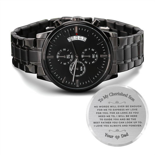Engraved Watch, Engraved Watch For Son, Gift For Son From Dad, Wedding Gift For Son, Birthday For Son, Engraved Mens Watch, Wrist Watch