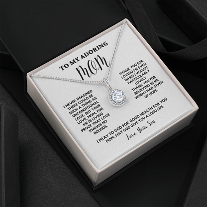 Mothers Day Gifts From Son, Mommy Necklace, Gift Idea For Mother, Mother Gift Necklace, Birthday,  Message Card Jewelry