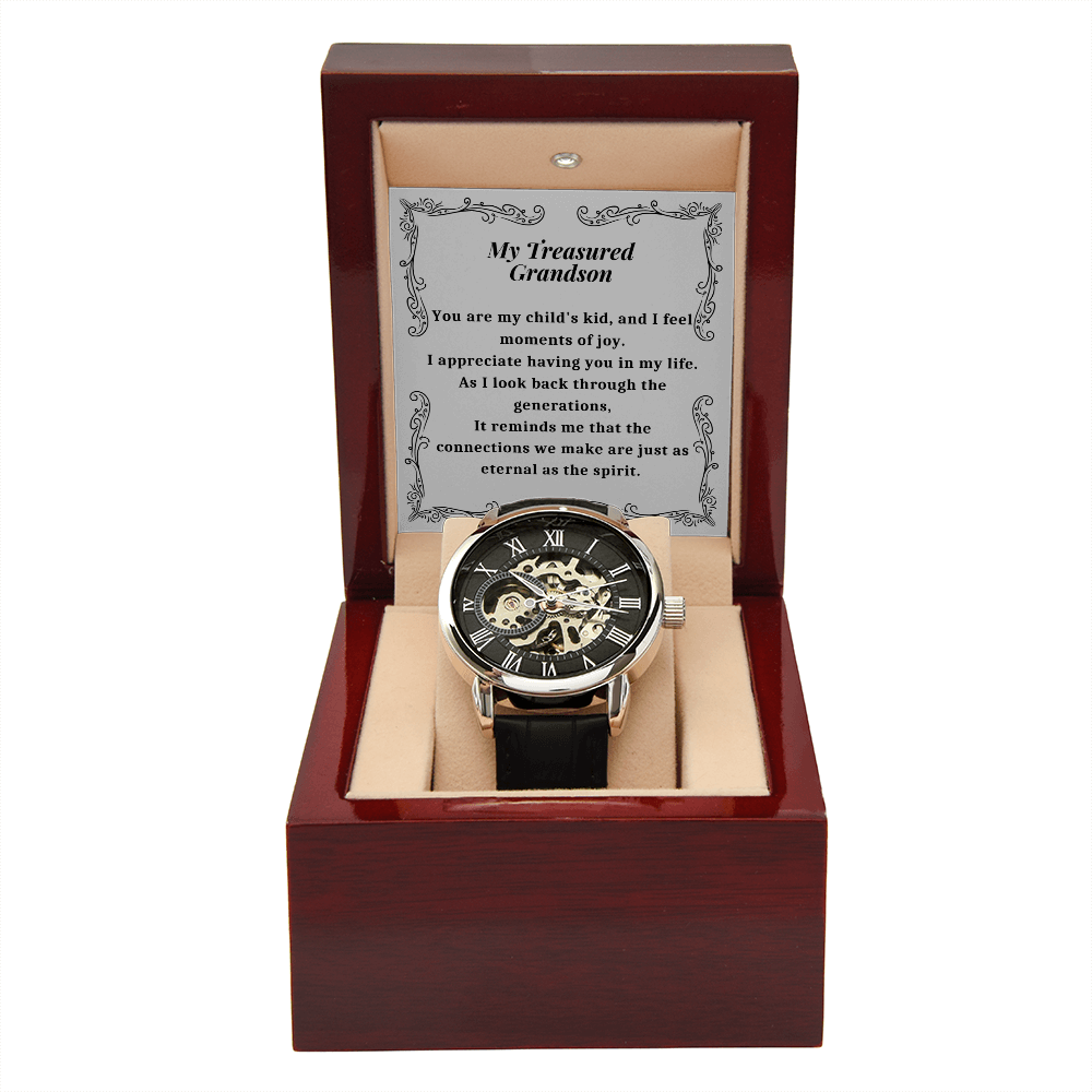 My Treasured Grandson, Grandson For Xmas Birthday Graduation Wedding Grandson Christmas Gift-GRS04OP