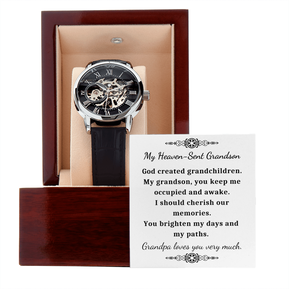 My Heaven Sent Grandson, Granny's Little Man, Grandson Gift, Gifts for Grandson, Grandson Birthday-GRNDS06OP