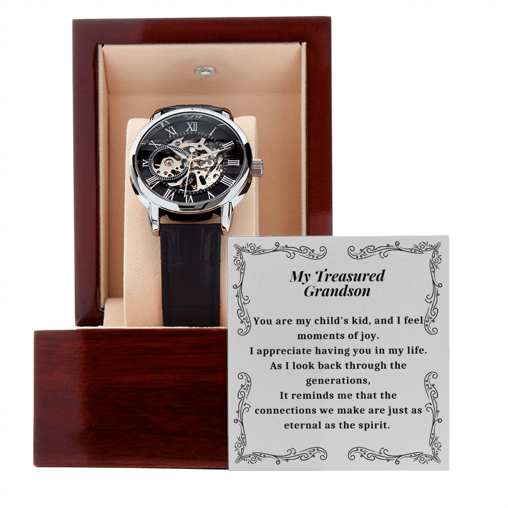 My Treasured Grandson, Grandson For Xmas Birthday Graduation Wedding Grandson Christmas Gift-GRS04OP