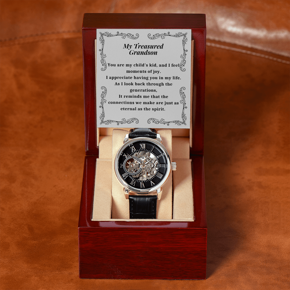 My Treasured Grandson, Grandson For Xmas Birthday Graduation Wedding Grandson Christmas Gift-GRS04OP