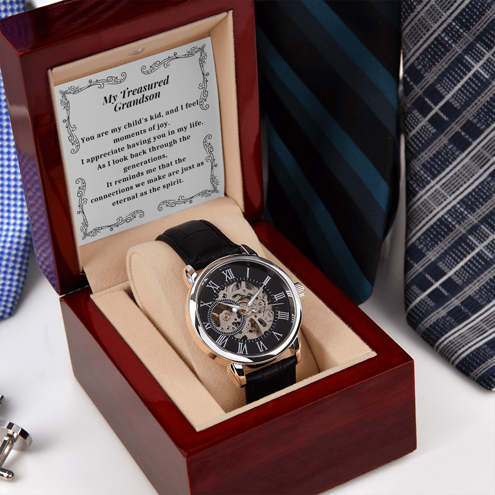 My Treasured Grandson, Grandson For Xmas Birthday Graduation Wedding Grandson Christmas Gift-GRS04OP