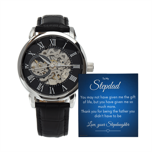 Stepdad Gift from Daughter,  Open Watch Gift for Father's Day DADFD01C