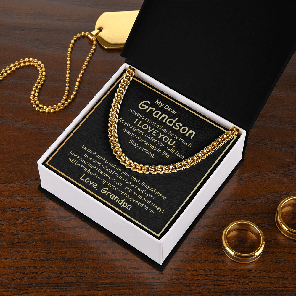 Birthday, Granny's Little Man, Grandson Gift, Gifts for Grandson, Grandson Necklace from Grandpa-GRNDSGRNDPA