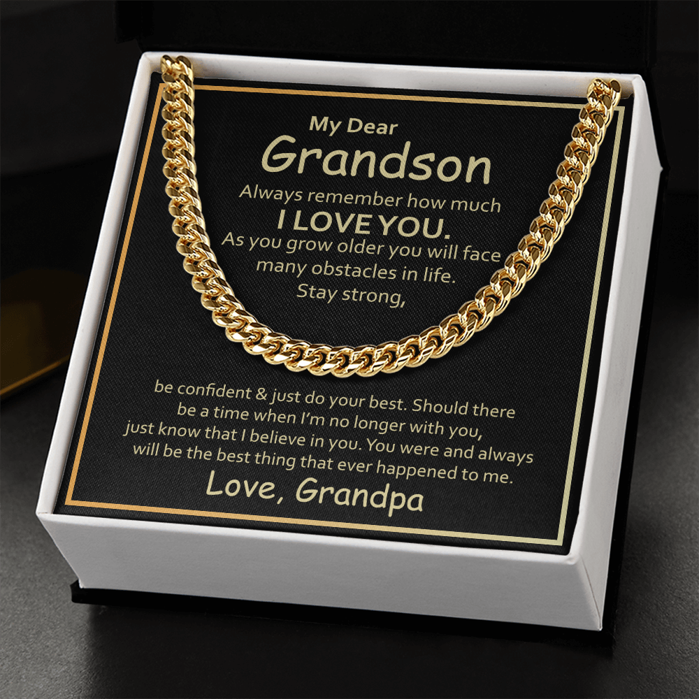 Birthday, Granny's Little Man, Grandson Gift, Gifts for Grandson, Grandson Necklace from Grandpa-GRNDSGRNDPA