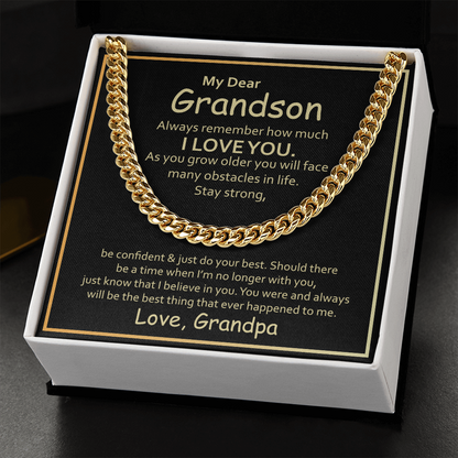 Birthday, Granny's Little Man, Grandson Gift, Gifts for Grandson, Grandson Necklace from Grandpa-GRNDSGRNDPA