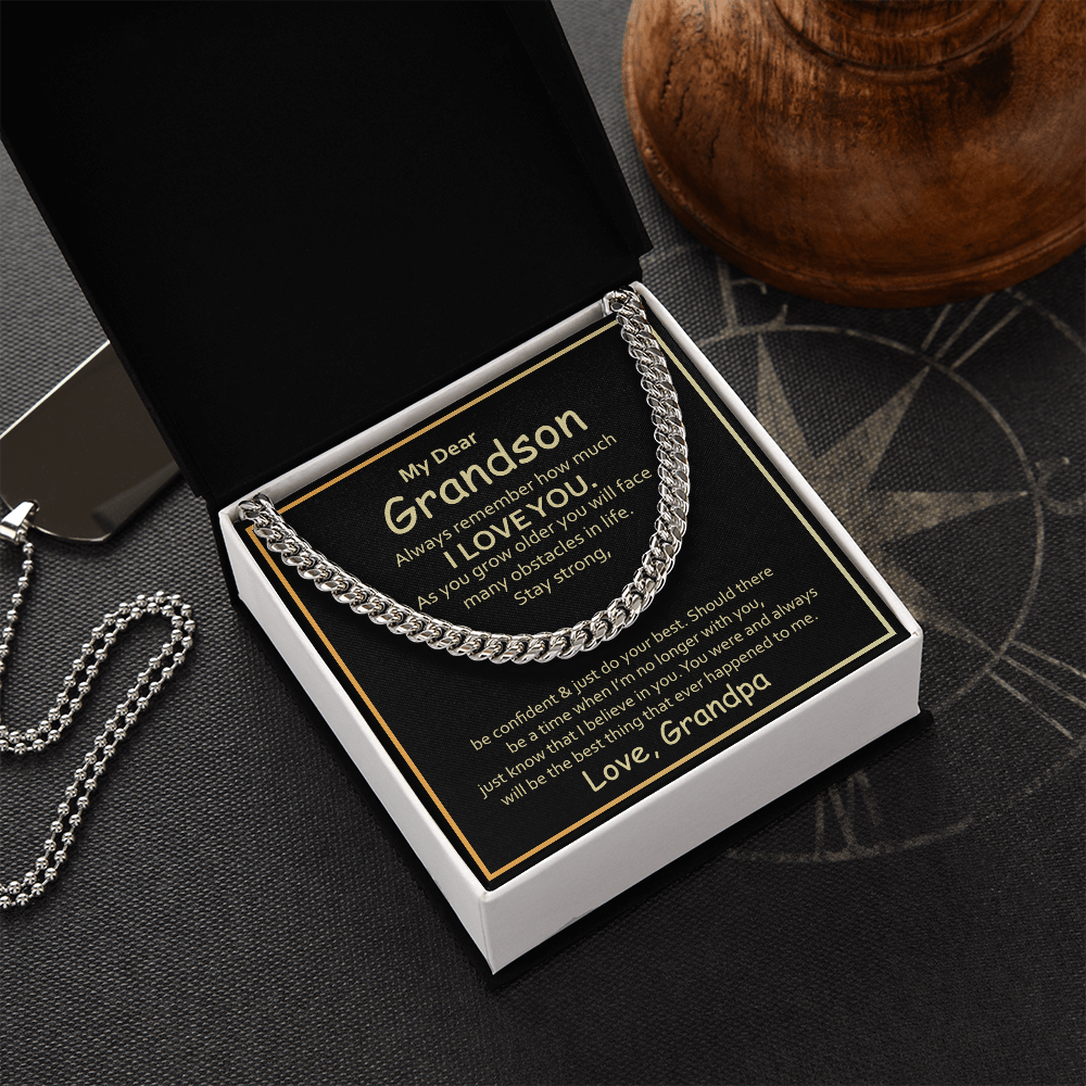 Birthday, Granny's Little Man, Grandson Gift, Gifts for Grandson, Grandson Necklace from Grandpa-GRNDSGRNDPA