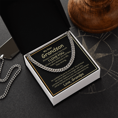 Birthday, Granny's Little Man, Grandson Gift, Gifts for Grandson, Grandson Necklace from Grandpa-GRNDSGRNDPA