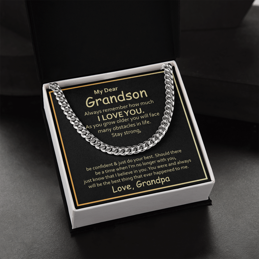Birthday, Granny's Little Man, Grandson Gift, Gifts for Grandson, Grandson Necklace from Grandpa-GRNDSGRNDPA