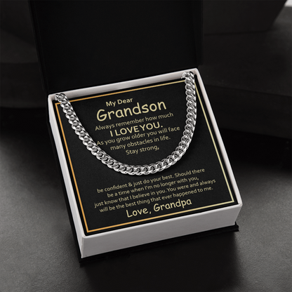 Birthday, Granny's Little Man, Grandson Gift, Gifts for Grandson, Grandson Necklace from Grandpa-GRNDSGRNDPA