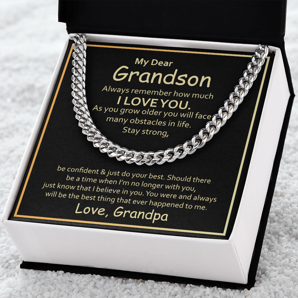 Birthday, Granny's Little Man, Grandson Gift, Gifts for Grandson, Grandson Necklace from Grandpa-GRNDSGRNDPA