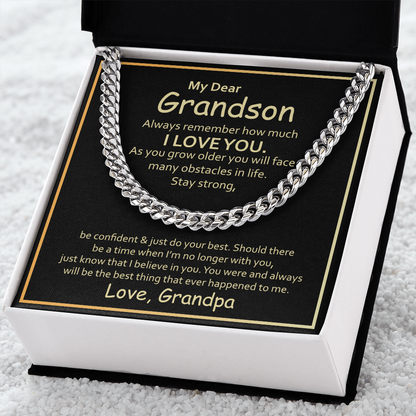 Birthday, Granny's Little Man, Grandson Gift, Gifts for Grandson, Grandson Necklace from Grandpa-GRNDSGRNDPA