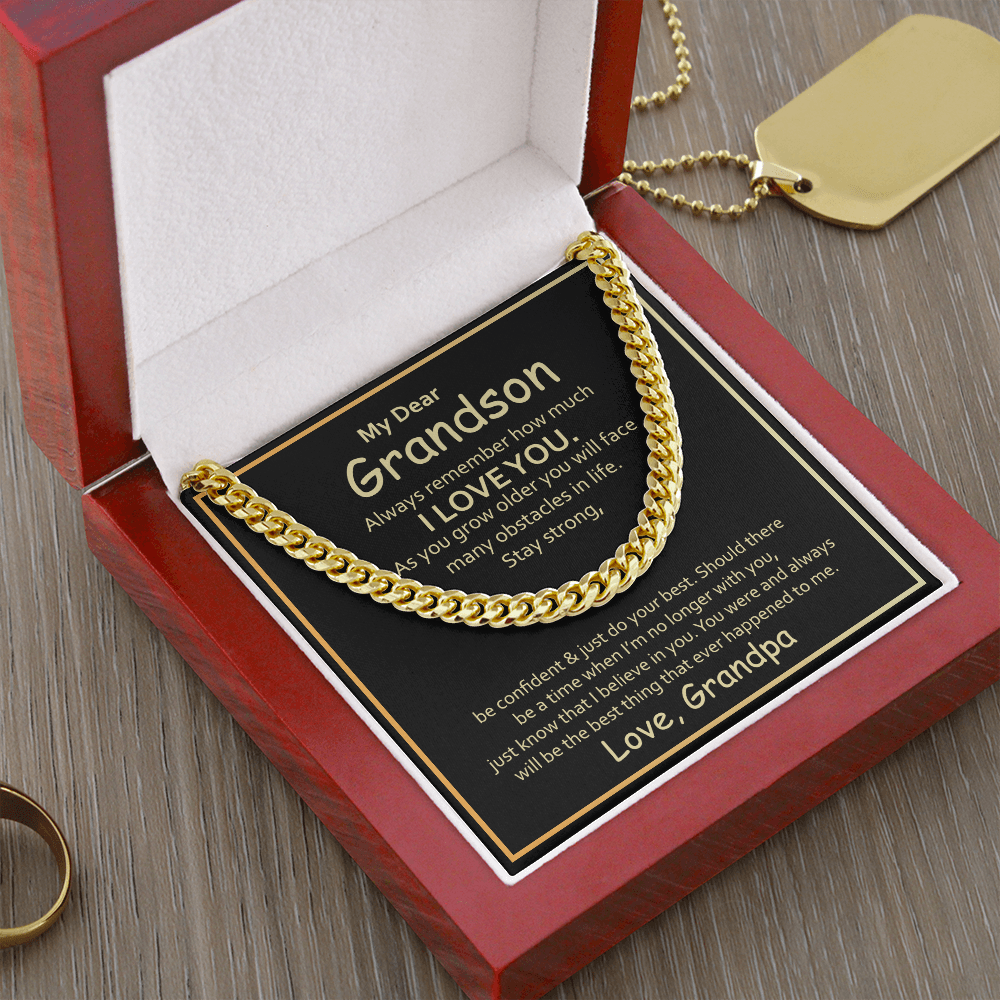 Birthday, Granny's Little Man, Grandson Gift, Gifts for Grandson, Grandson Necklace from Grandpa-GRNDSGRNDPA