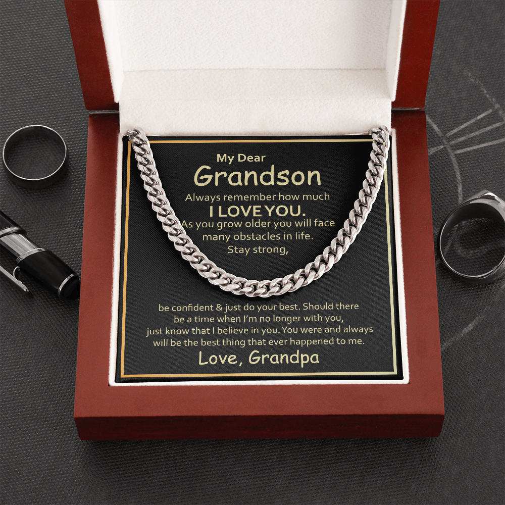 Birthday, Granny's Little Man, Grandson Gift, Gifts for Grandson, Grandson Necklace from Grandpa-GRNDSGRNDPA