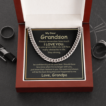 Birthday, Granny's Little Man, Grandson Gift, Gifts for Grandson, Grandson Necklace from Grandpa-GRNDSGRNDPA