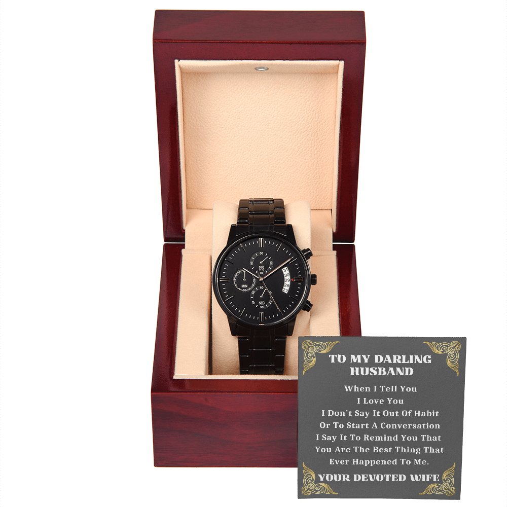 Watch For Men, Anniversary Gifts For Husband, Husband Birthday Gift From Wife, Husband Gift Watch - HFW05BCW