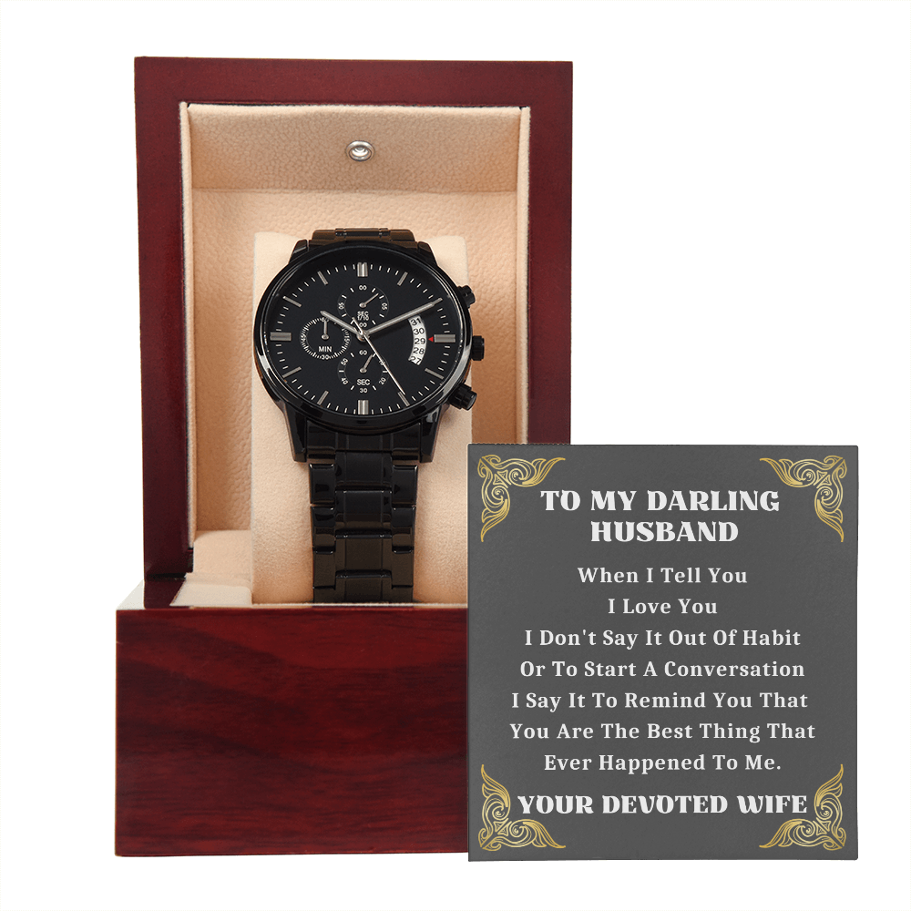 Watch For Men, Anniversary Gifts For Husband, Husband Birthday Gift From Wife, Husband Gift Watch - HFW05BCW