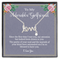 Adorable Girlfriend Necklace, The First Time I Met You, To Girlfriend, Valentines, Birthdays, From Boyfriend, Girlfriend Cursive Necklace